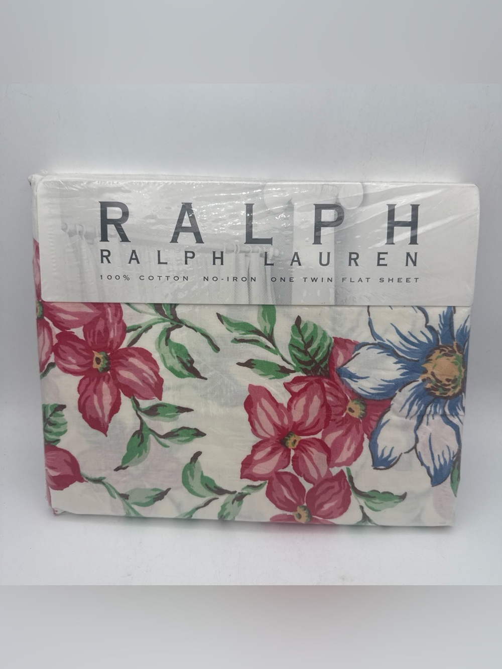 NOS Vintage Polo Ralph Lauren Twin Flat Sheet Floral "Lindsay" Design New